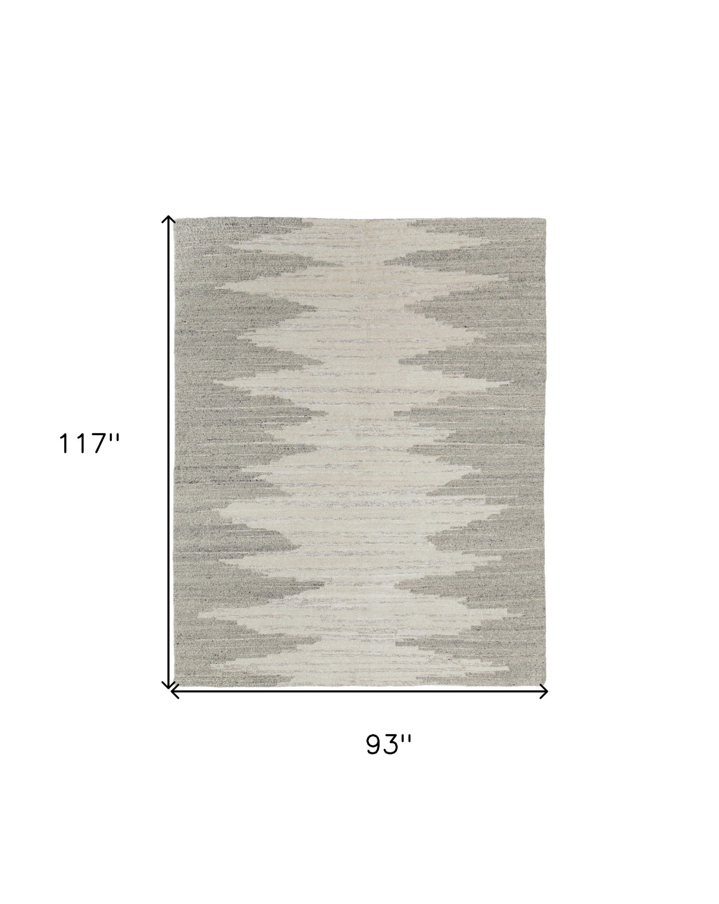 8 x 10 Gray & Ivory Ombre Hand Woven Rug