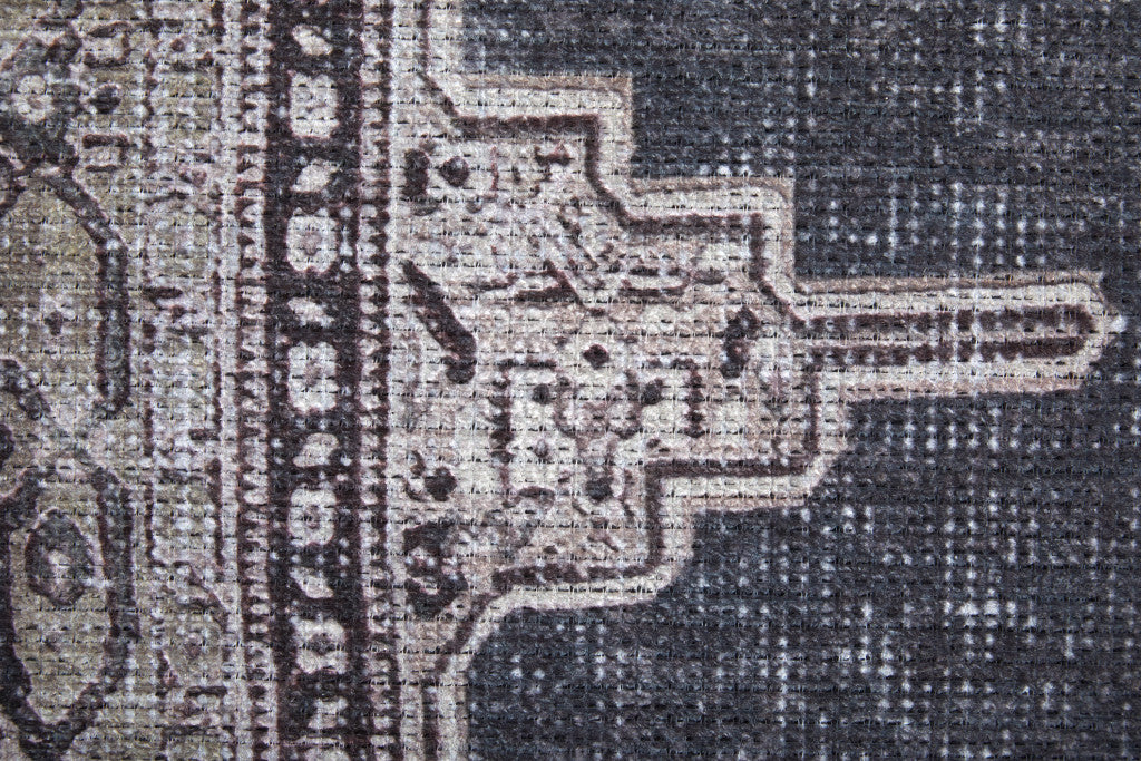 9 x 12 Gray Taupe & Ivory Oriental Power Loom Washable Rug
