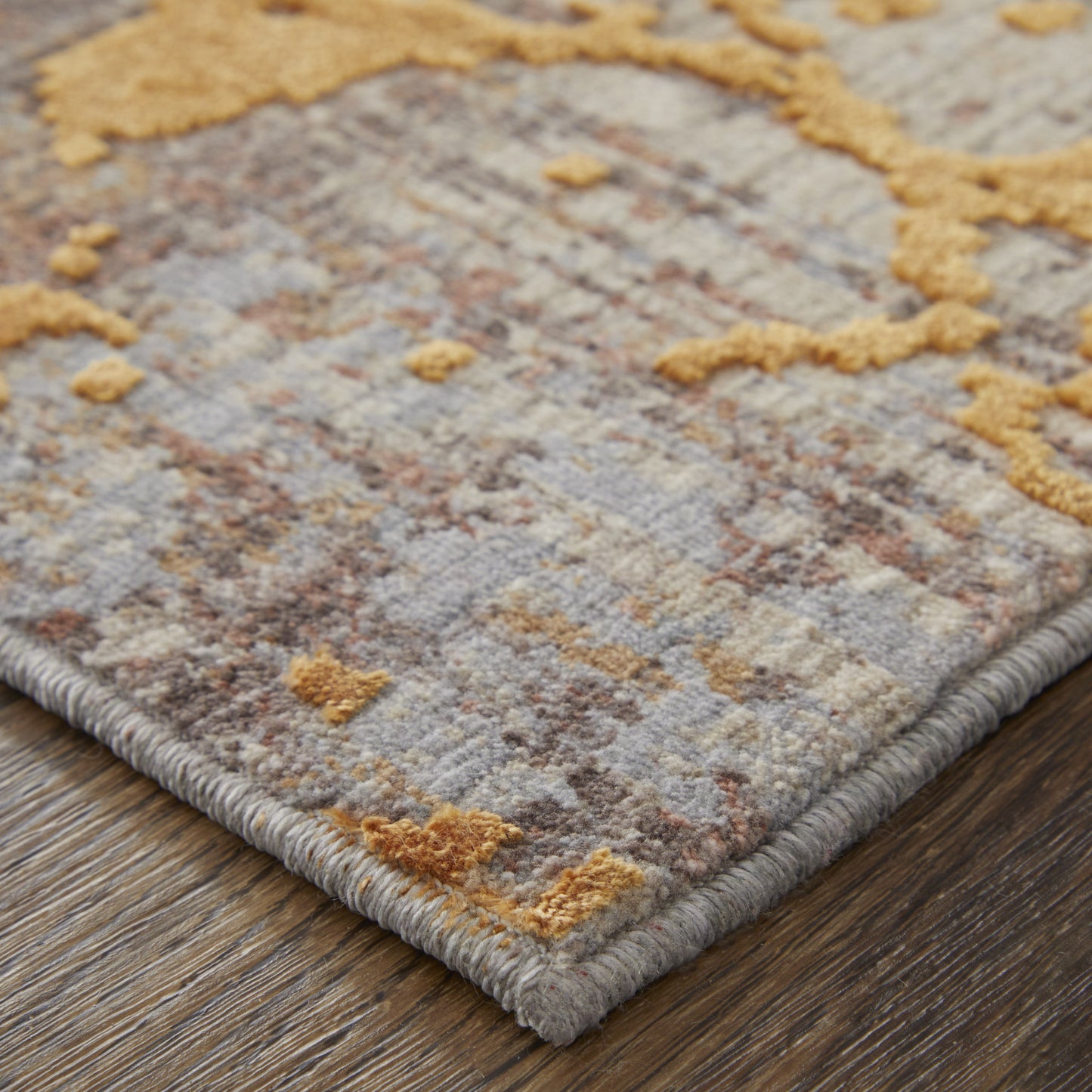 10 x 13 Brown Gold & Gray Power Loom Rug