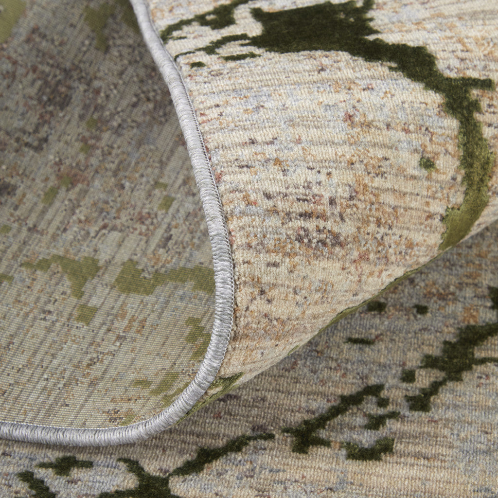 10 x 13 Taupe Green & Tan Power Loom Rug
