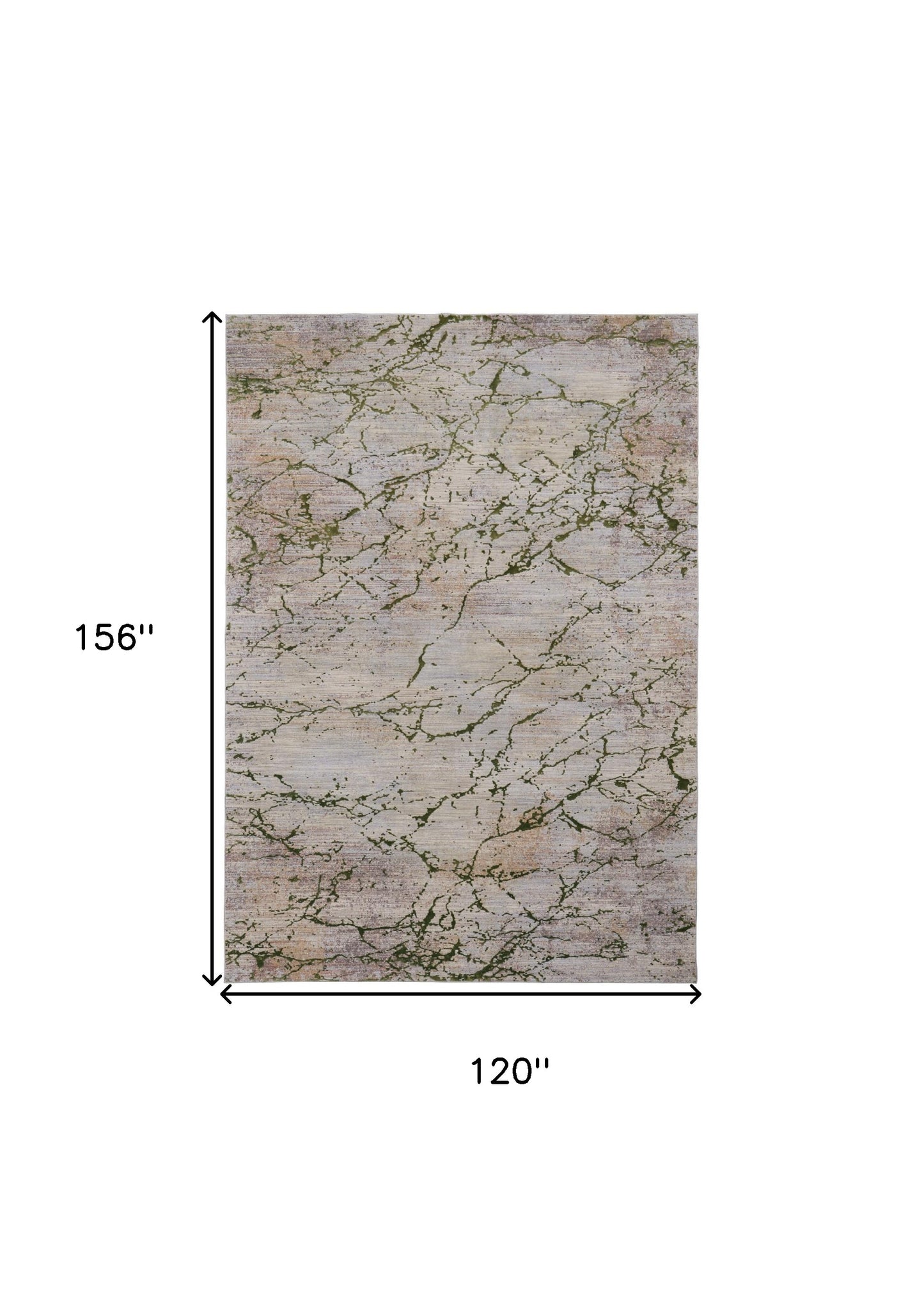10 x 13 Taupe Green & Tan Power Loom Rug