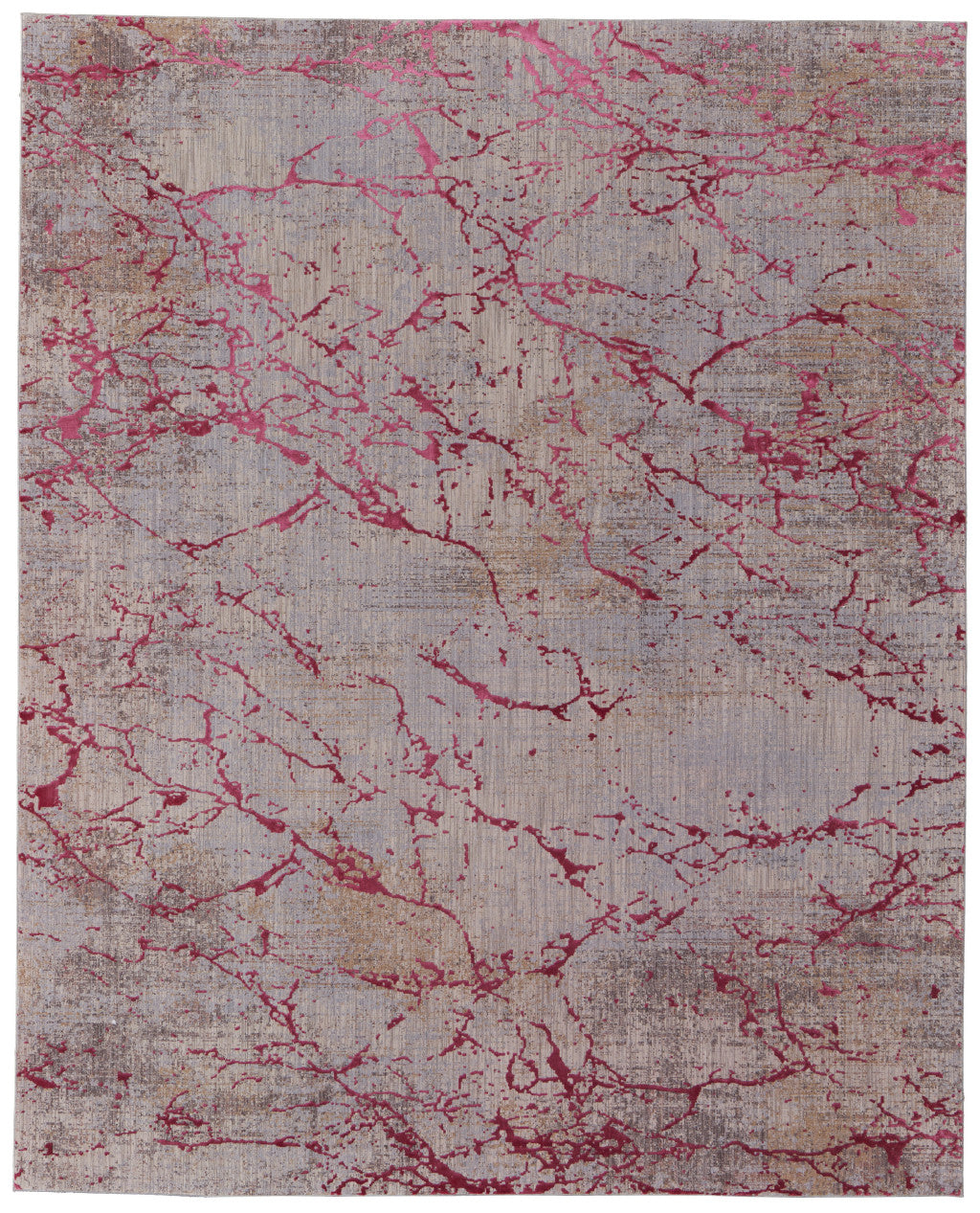 10 x 13 Pink Taupe & Gray Power Loom Rug