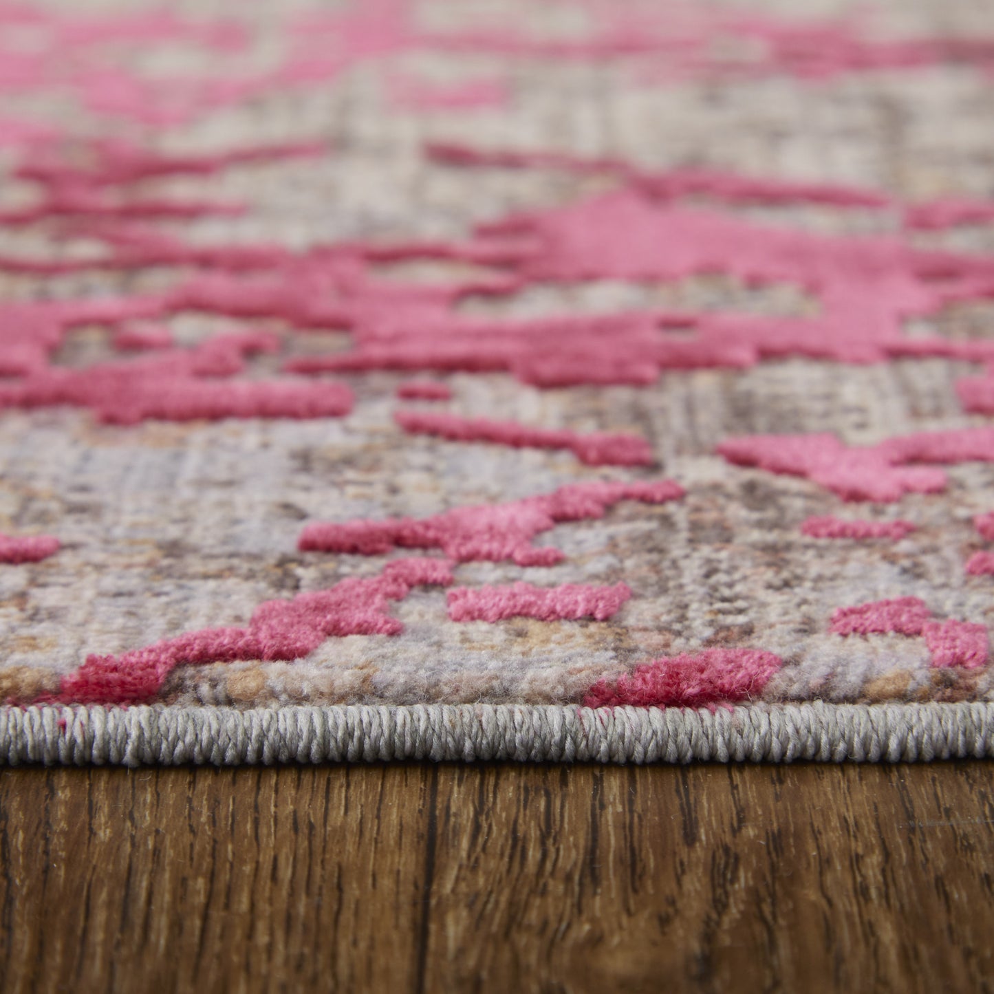 10 x 13 Pink Taupe & Gray Power Loom Rug