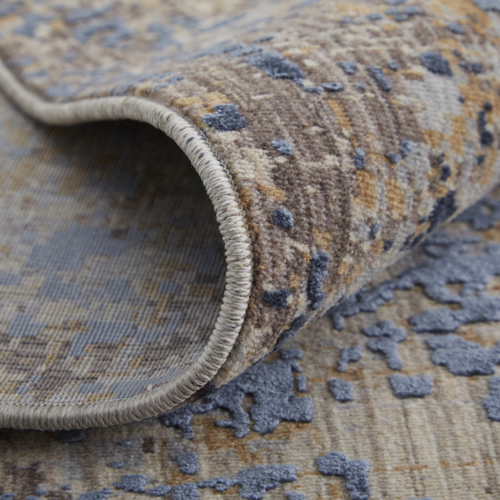 12 x 15 Blue Brown & Tan Power Loom Rug