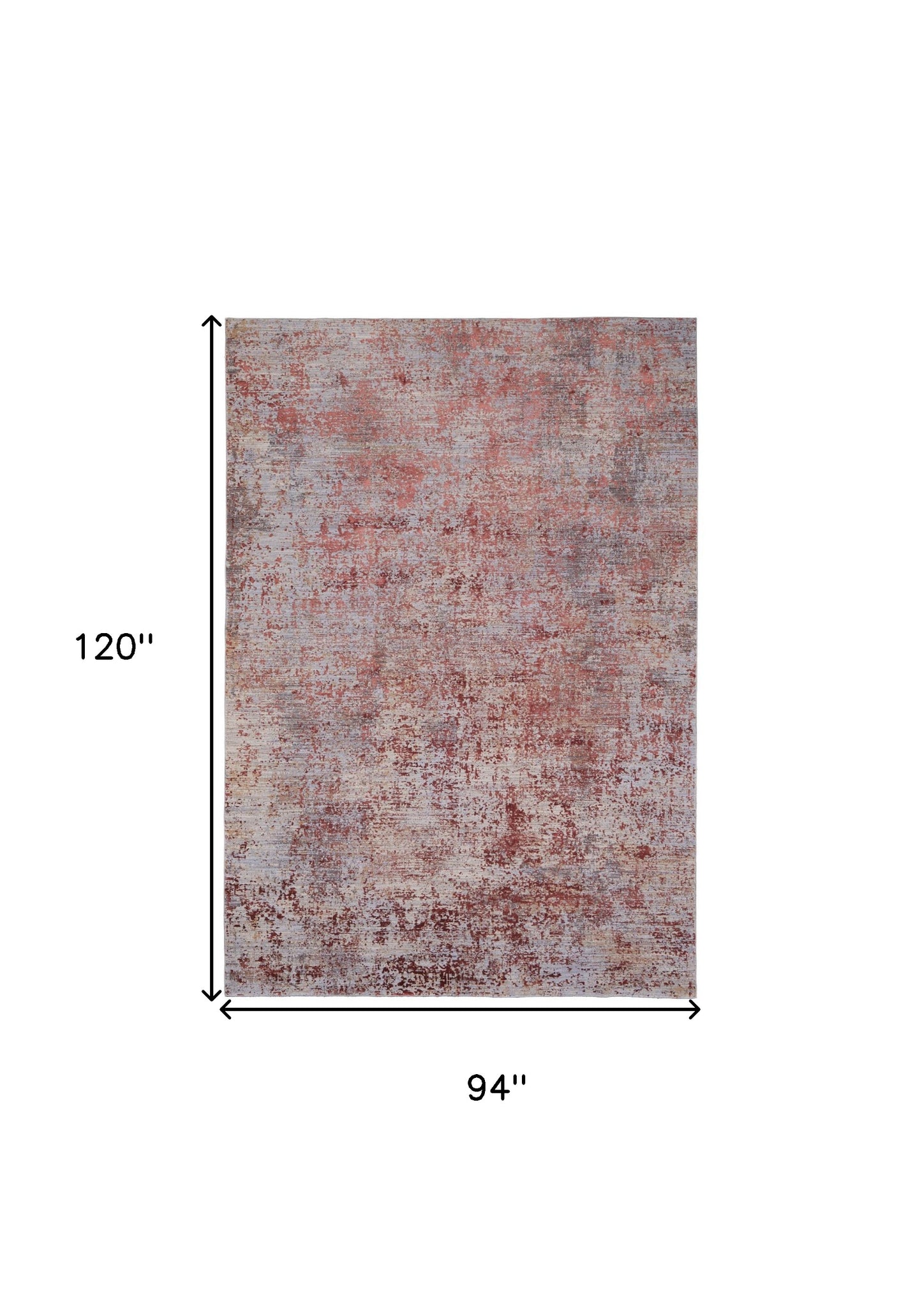 8 x 10 Red & Gray Power Loom Rug
