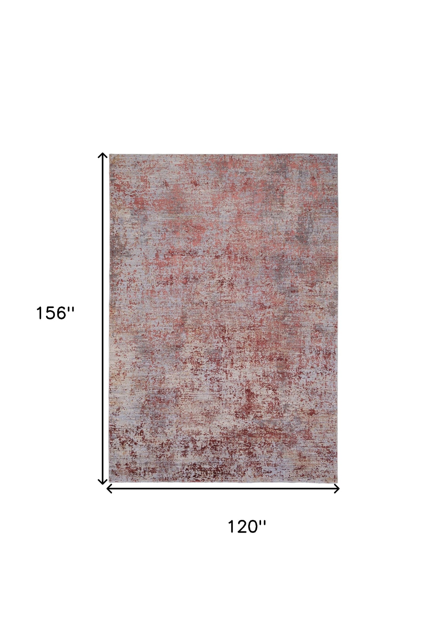 10 x 13 Red & Gray Power Loom Rug