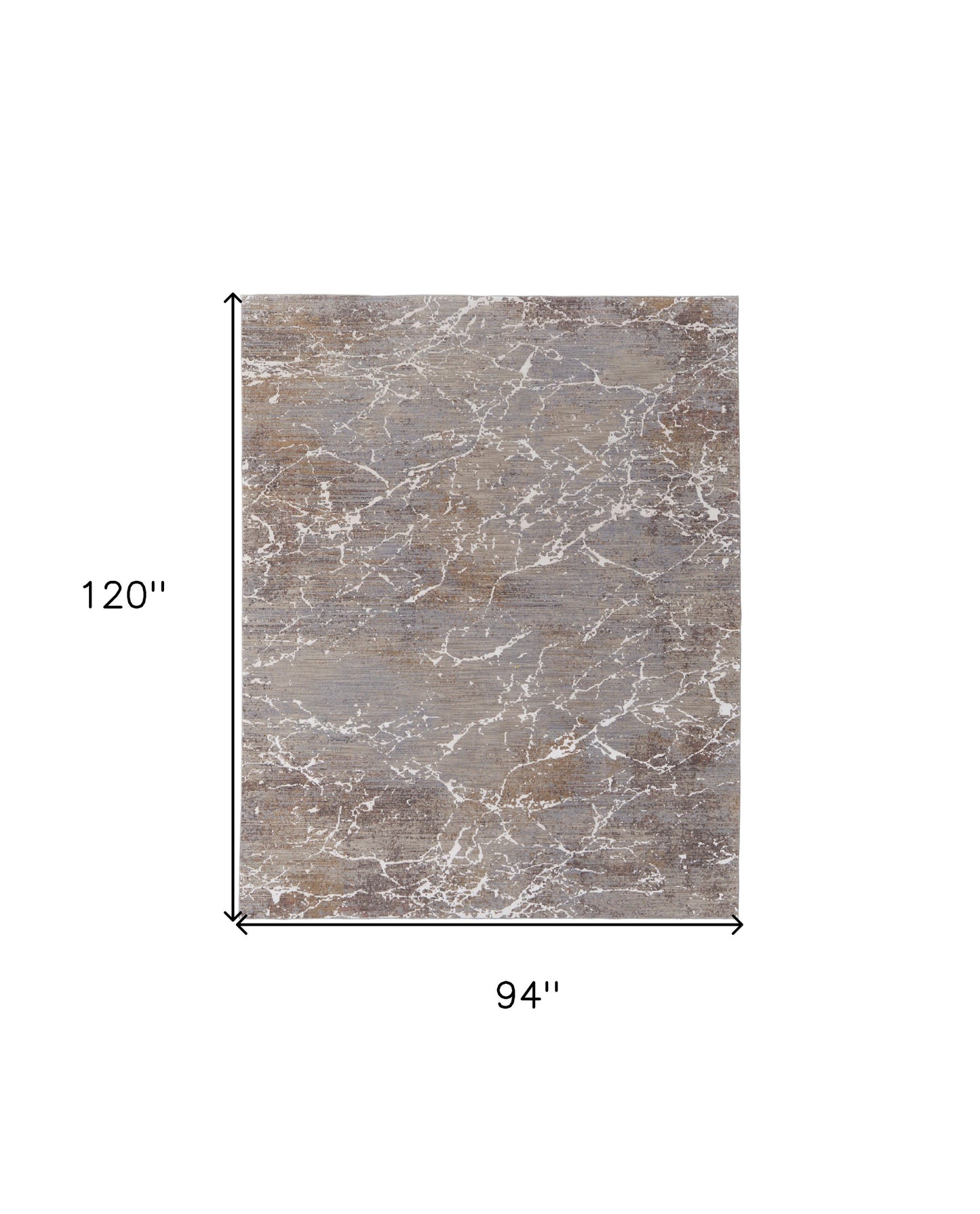 8 x 10 Ivory Brown & Taupe Power Loom Rug