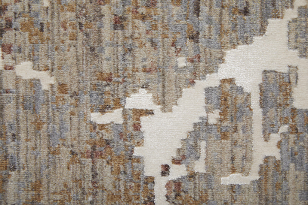 8 x 10 Ivory Brown & Taupe Power Loom Rug