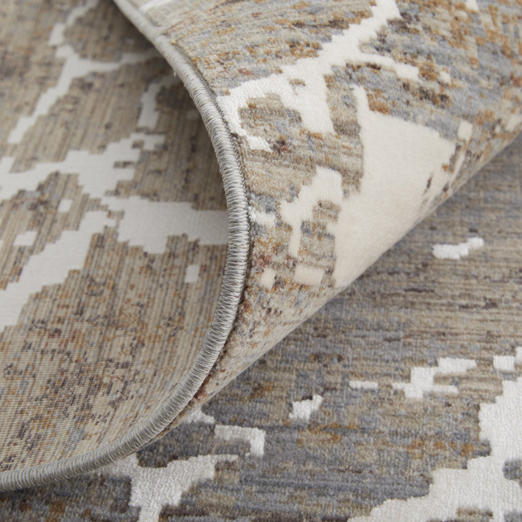 10 x 13 Ivory Brown & Taupe Power Loom Rug