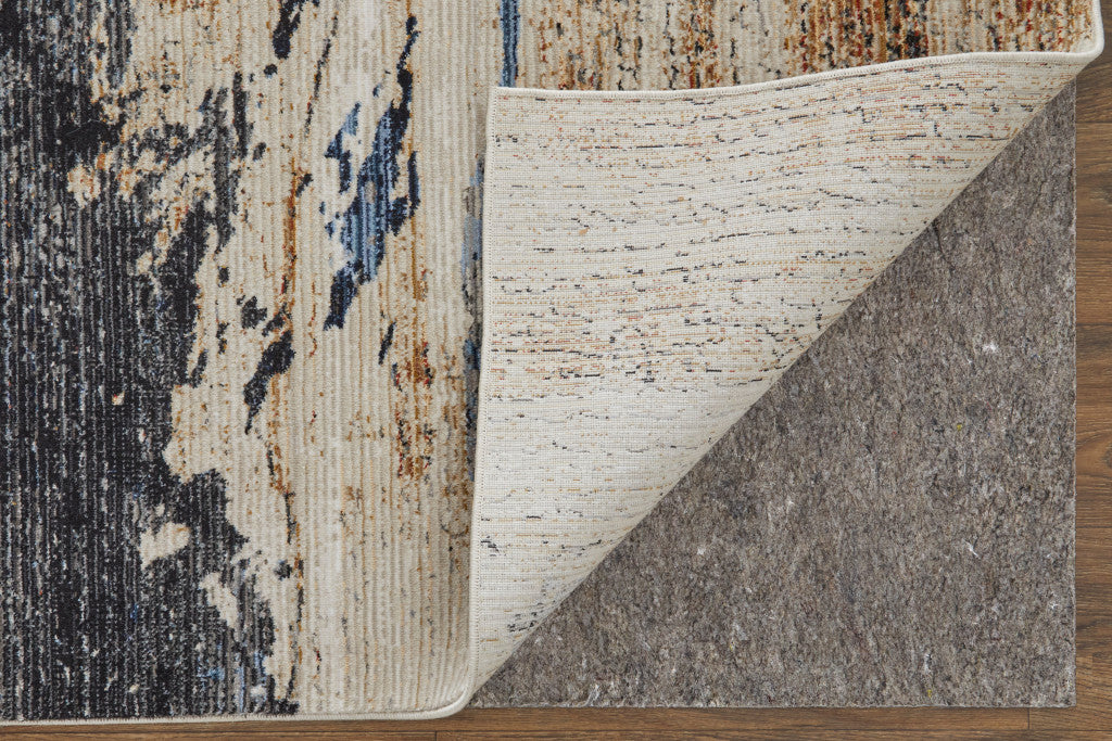 8 x 10 Blue Gray & Tan Power Loom Rug