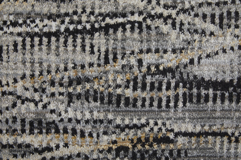 8 x 10 Gray Ivory & Tan Power Loom Rug