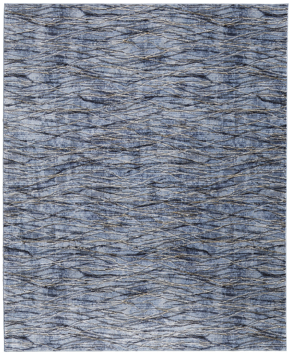 8 x 10 Gray Ivory & Tan Power Loom Rug