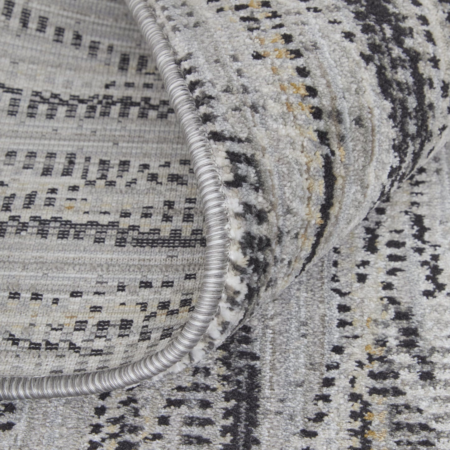 8 x 10 Gray Ivory & Tan Power Loom Rug