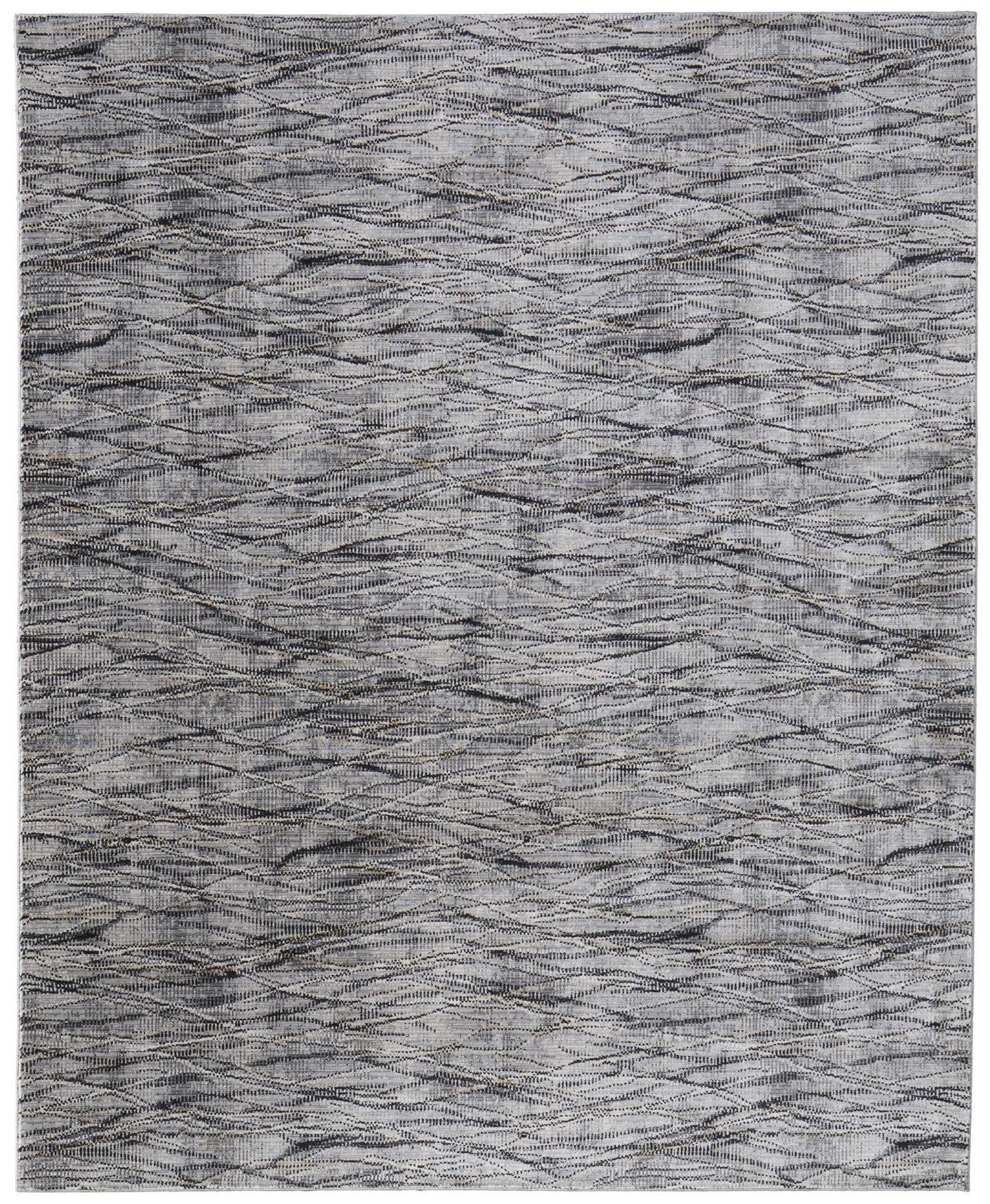 8 x 10 Gray Ivory & Tan Power Loom Rug