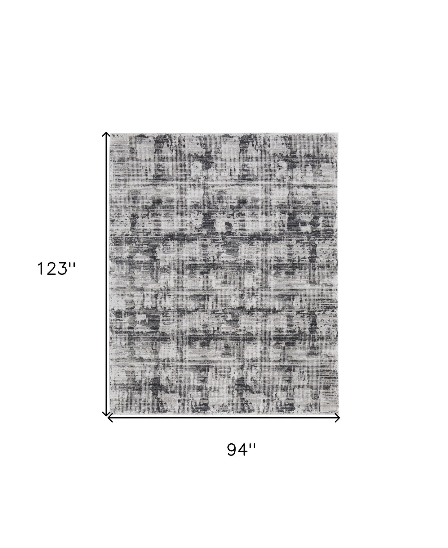 8 x 10 Gray & Ivory Power Loom Rug