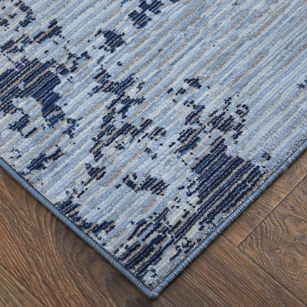 8 x 10 Light Blue & Black Power Loom Rug