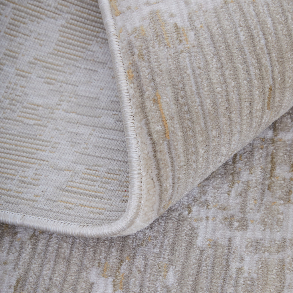 8 x 10 Gray Brown & Ivory Power Loom Rug