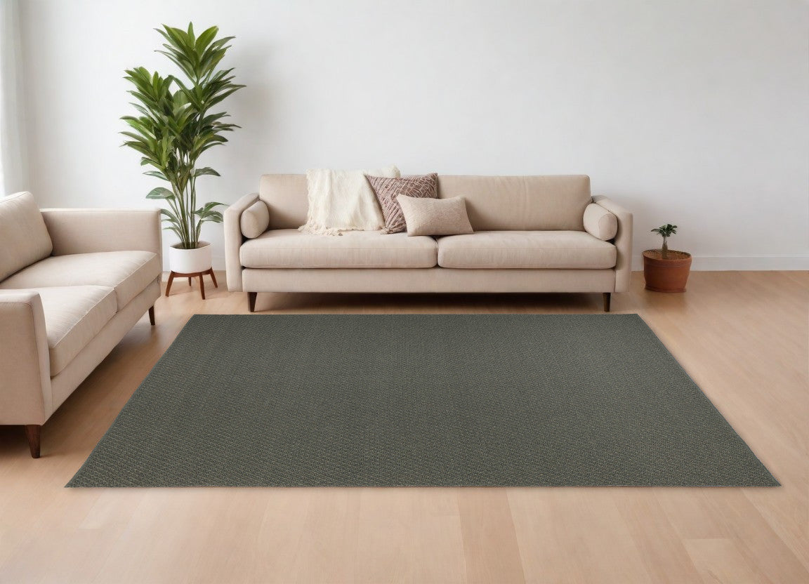 8 x 10 Green Hand Woven Rug