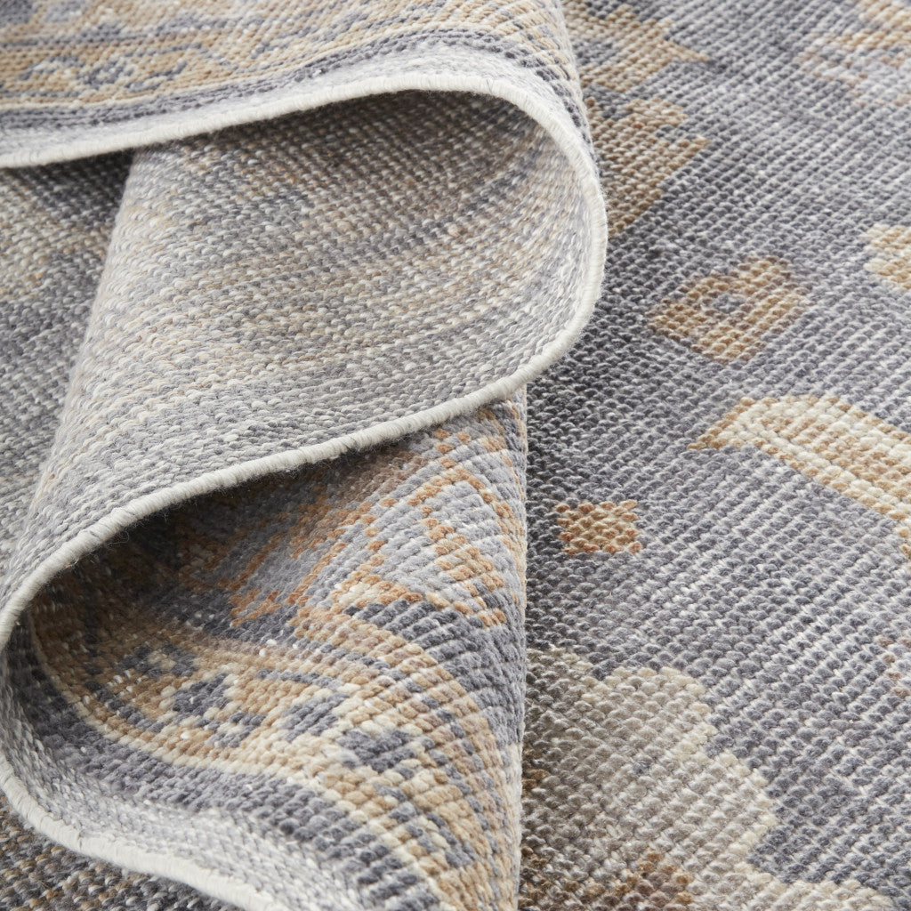 9 x 12 Blue Gray & Tan Oriental Hand Knotted Rug