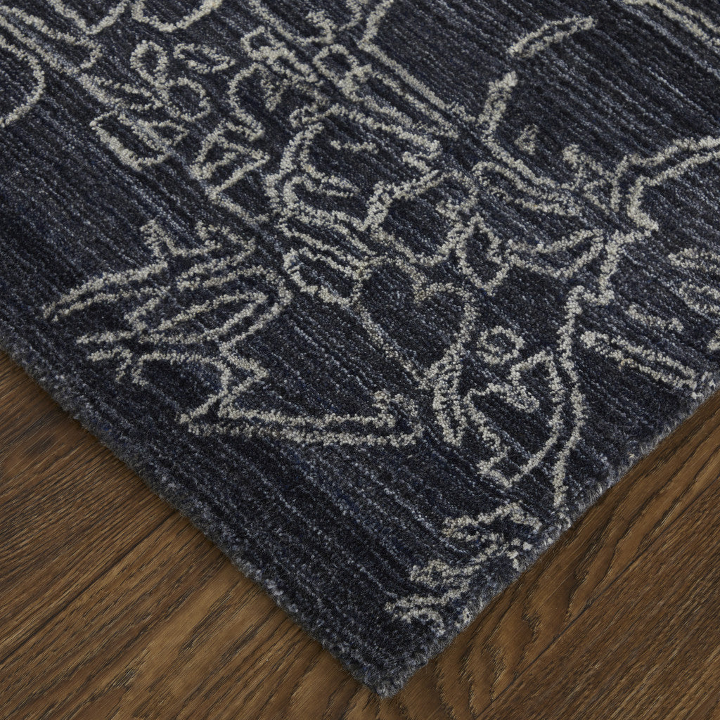 9 x 12 Black Gray & Ivory Hand Woven Rug