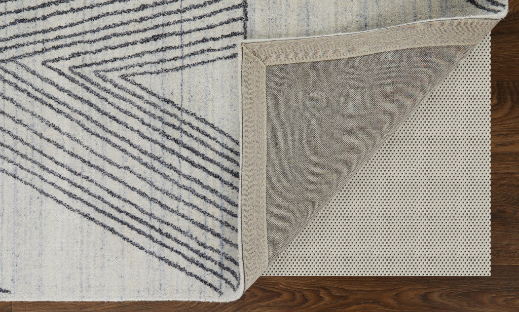 8 x 10 Black & Ivory Hand Woven Rug