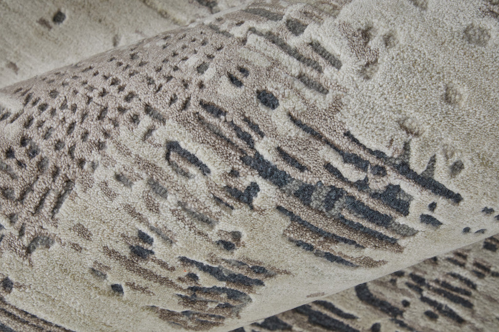 9 x 12 Brown Black & Tan Hand Tufted Rug