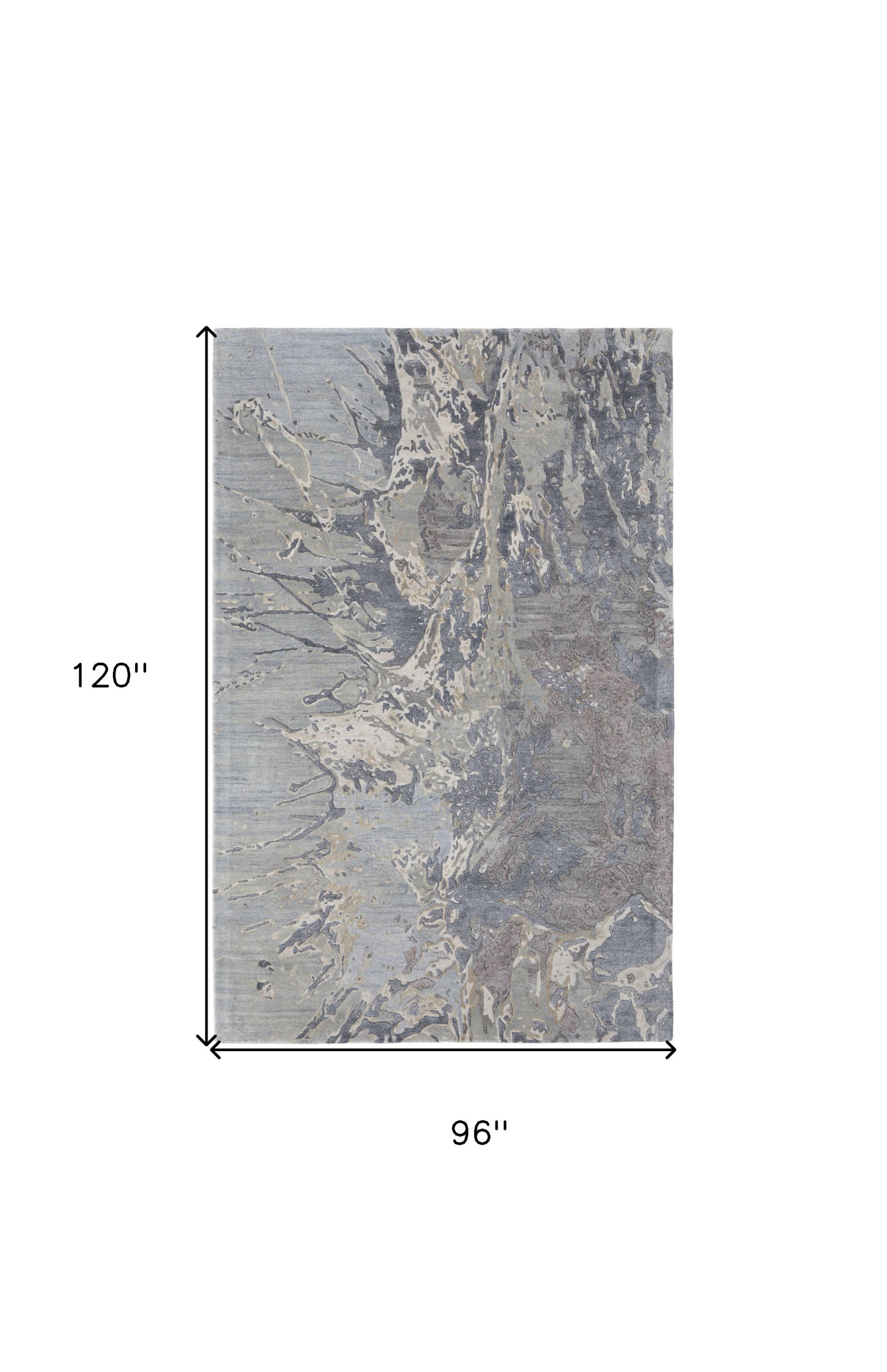8 x 10 Ivory Taupe & Green Hand Tufted Rug
