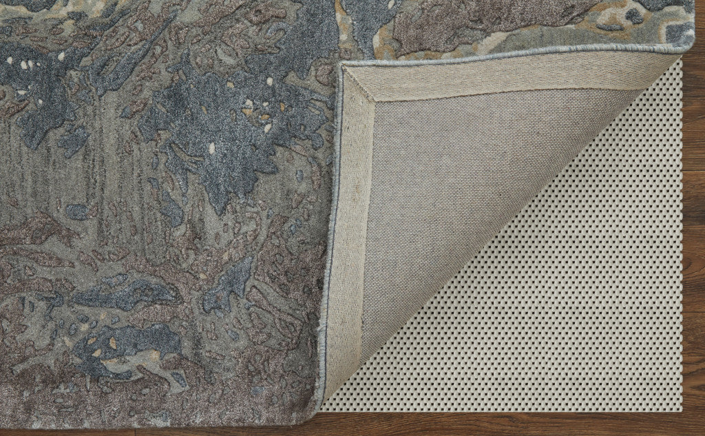 8 x 10 Ivory Taupe & Green Hand Tufted Rug