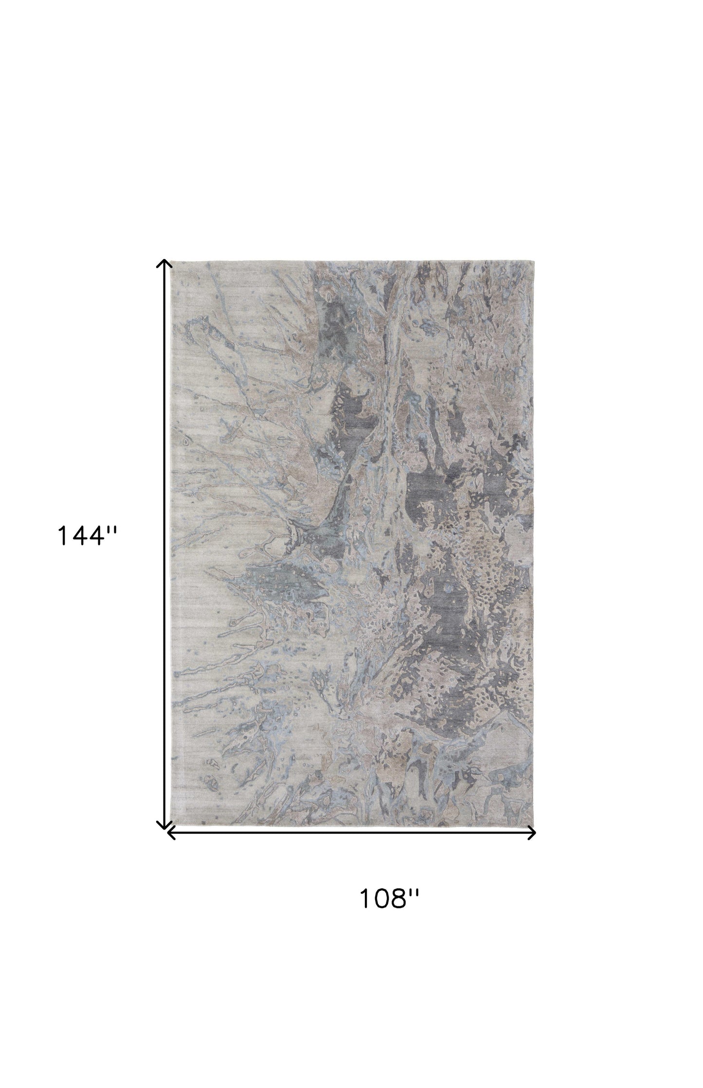 9 x 12 Gray Tan & Green Hand Tufted Rug