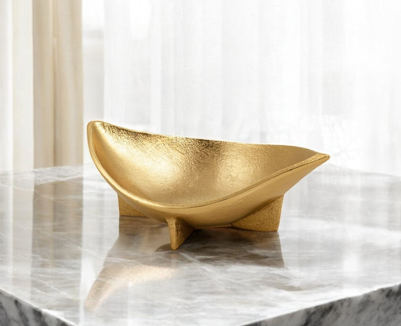 Gold Oval Eye Shaped Centerpiece Bowl