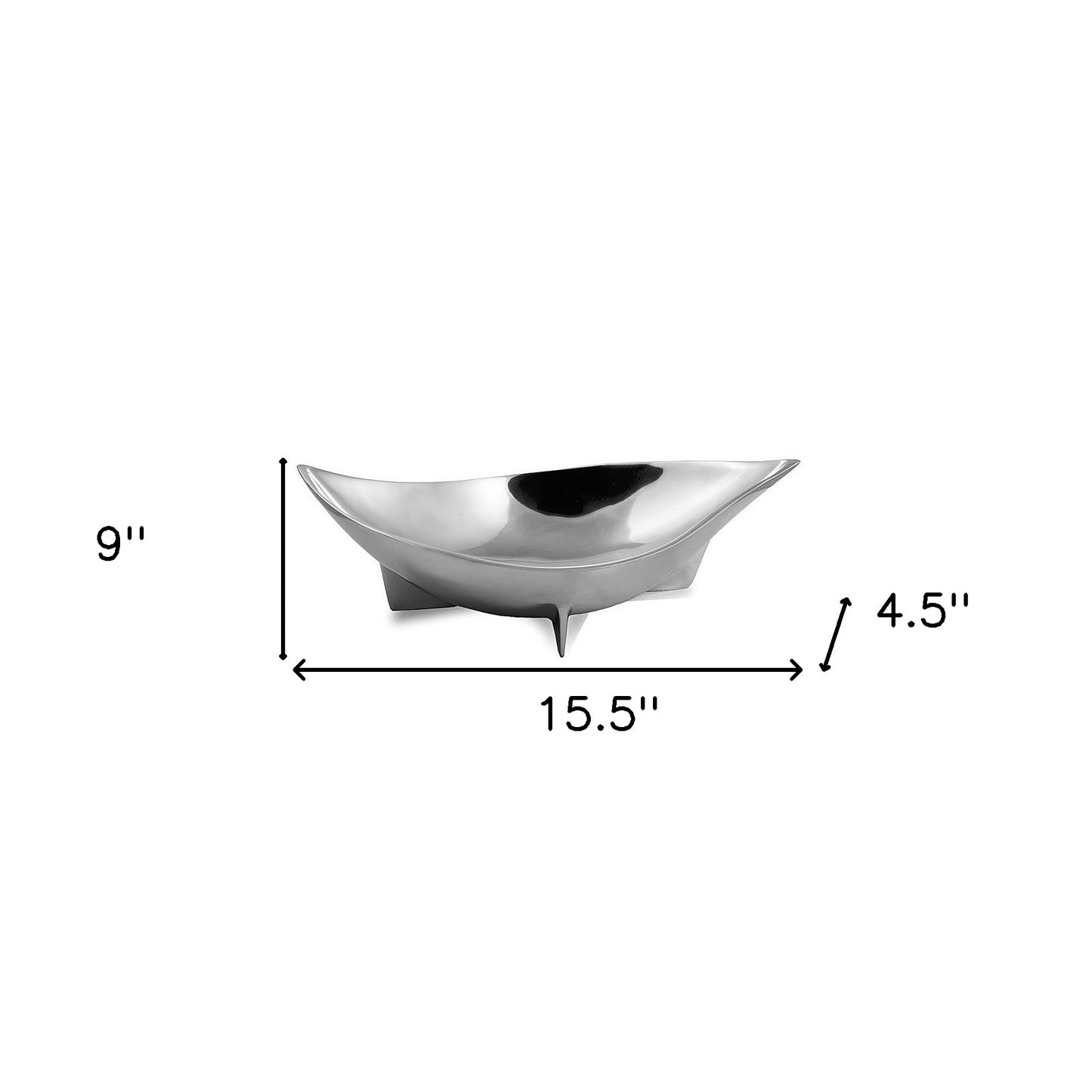 Silver Oval Eye Shaped Centerpiece Bowl