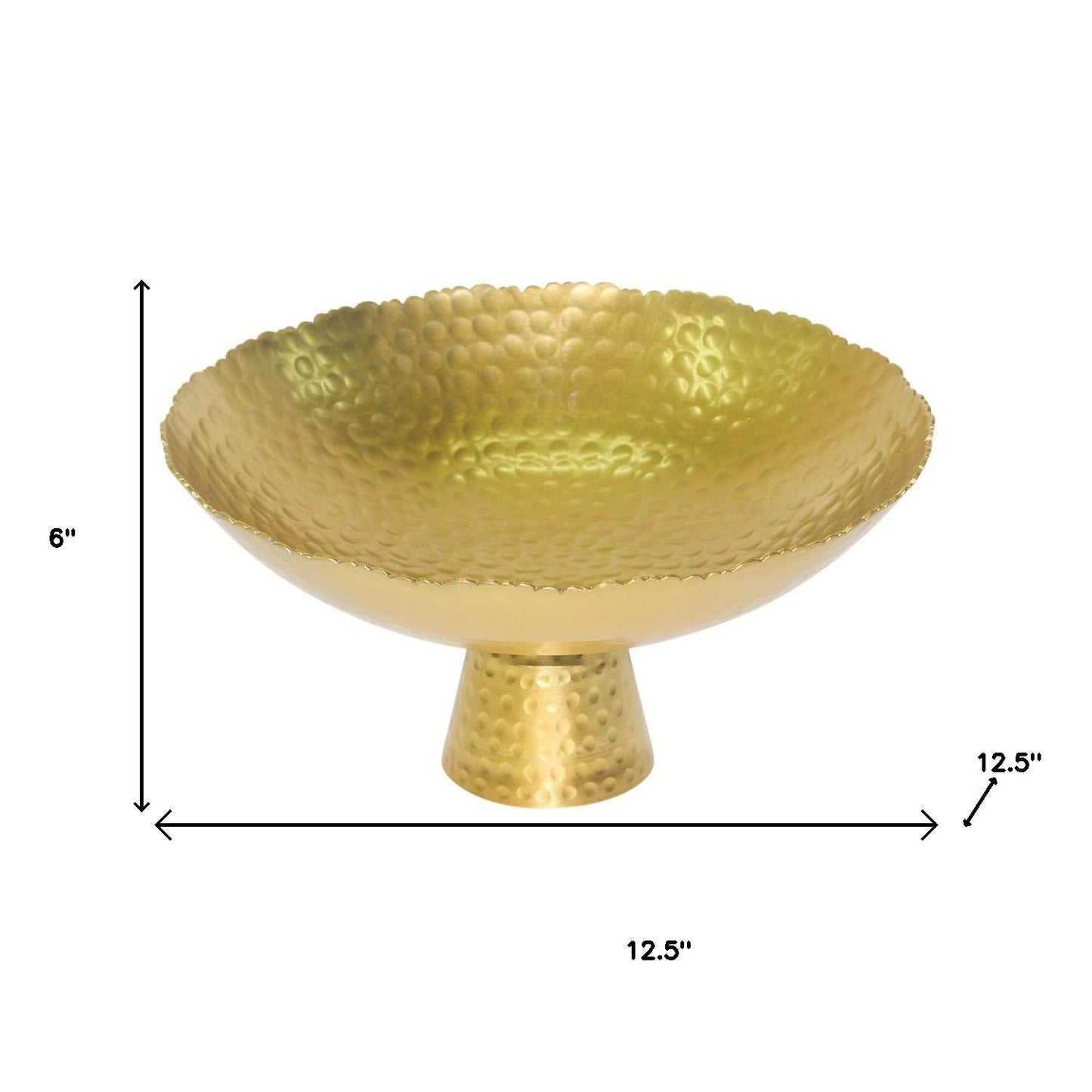 Gold Torn Edge Round Pedestal Centerpiece Bowl