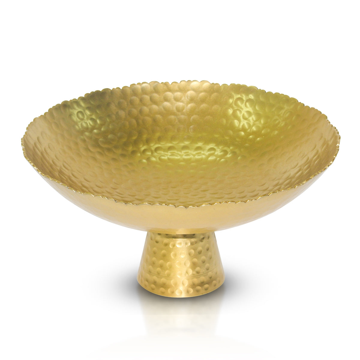Gold Torn Edge Round Pedestal Centerpiece Bowl