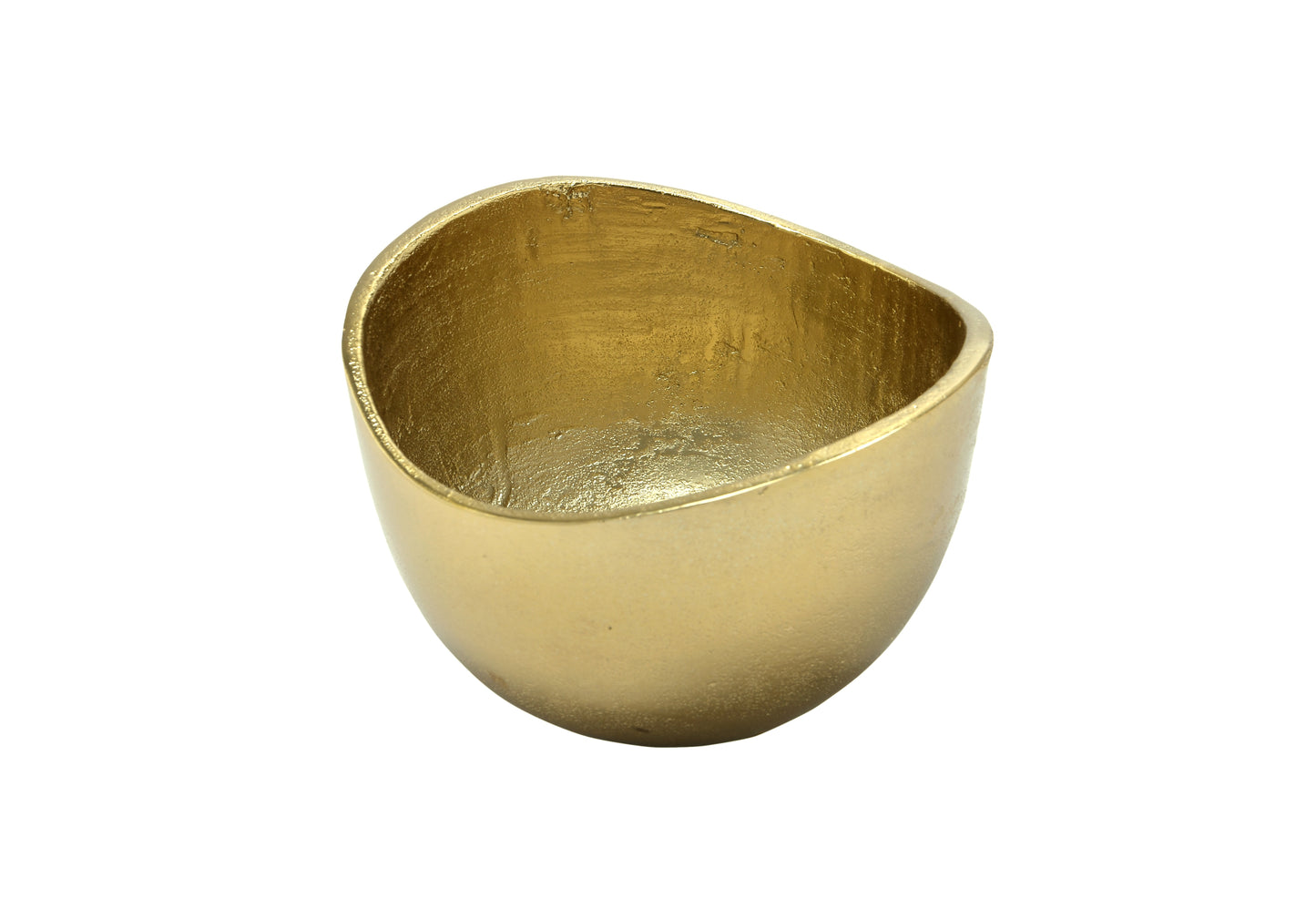 Gold Asymmetrical Edge Round Candy or Nut Bowl