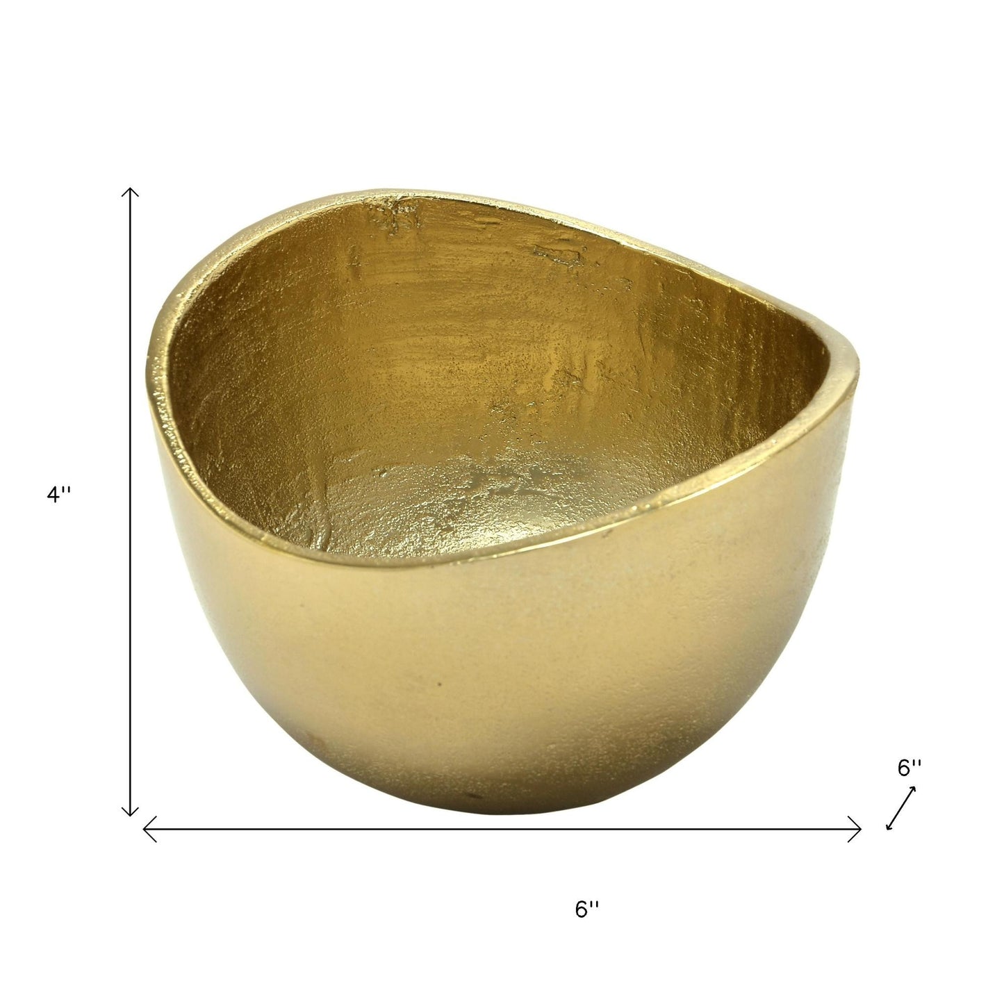 Gold Asymmetrical Edge Round Candy or Nut Bowl