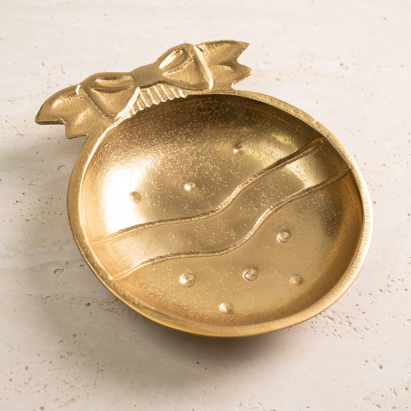 Gold Christmas Ornament Round Candy or Nut Bowl