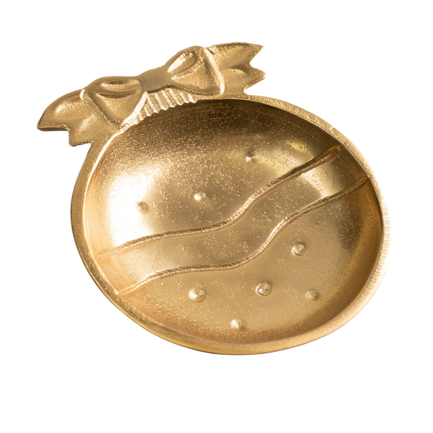 Gold Christmas Ornament Round Candy or Nut Bowl