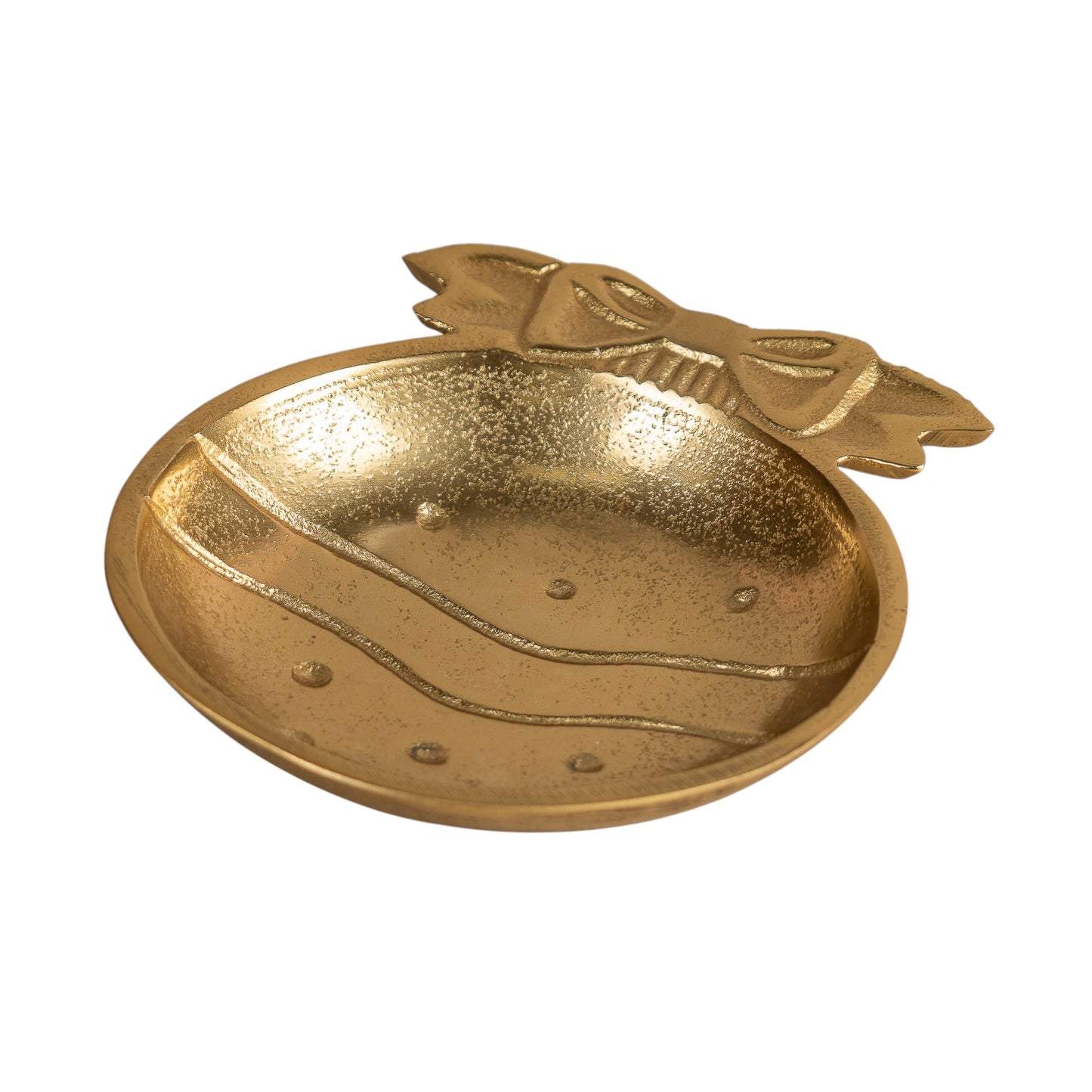 Gold Christmas Ornament Round Candy or Nut Bowl