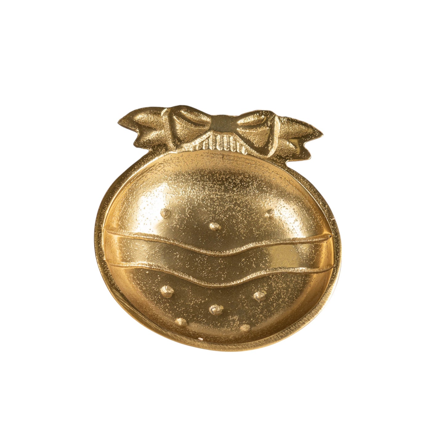 Gold Christmas Ornament Round Candy or Nut Bowl