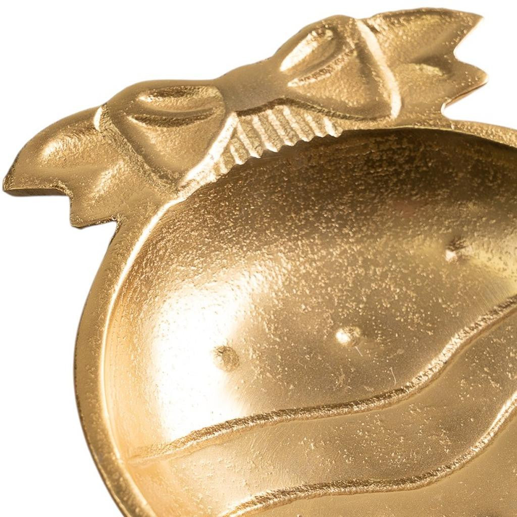 Gold Christmas Ornament Round Candy or Nut Bowl