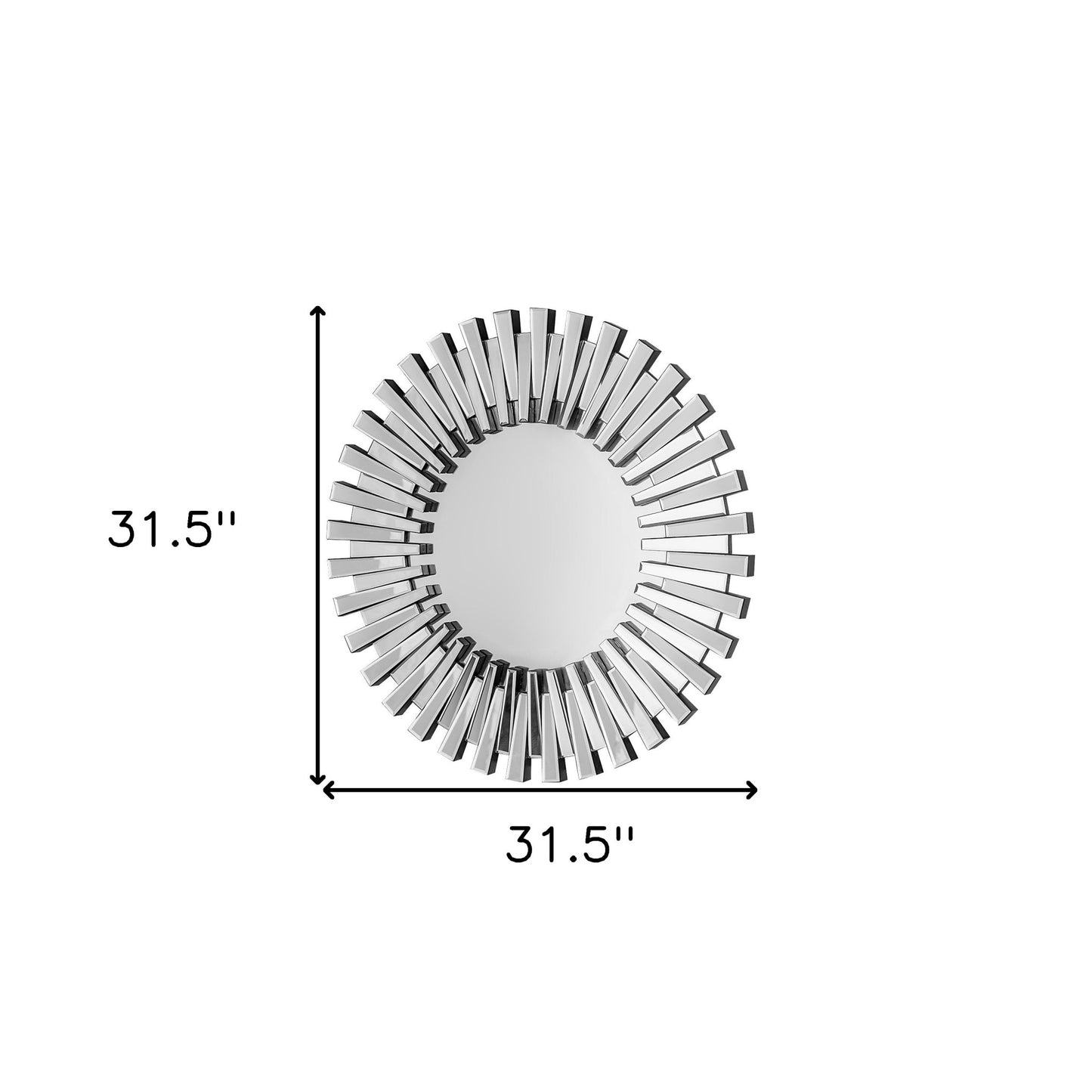 Silver Sunburst Unframed Accent Mirror