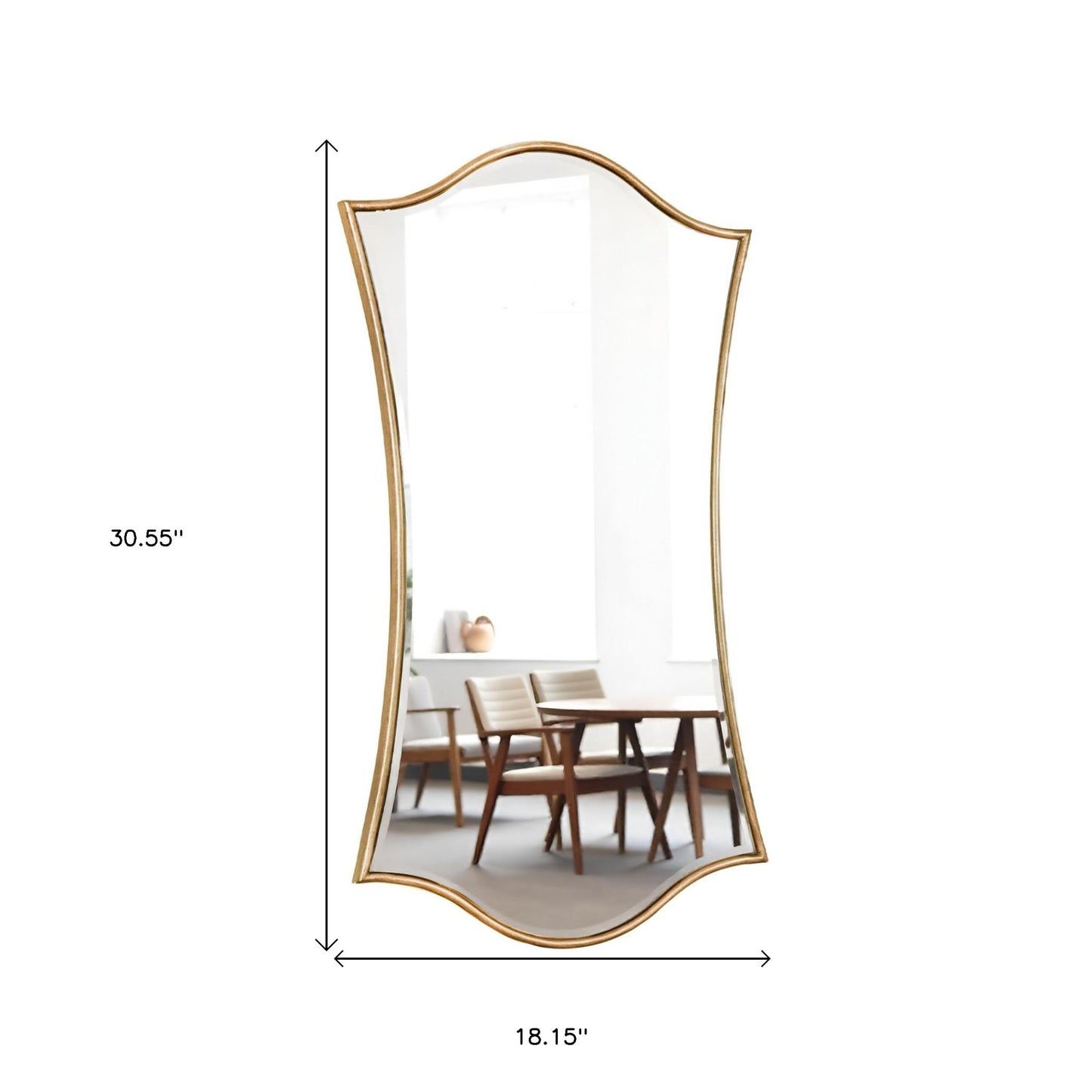 Gold Scalloped Metal Framed Accent Mirror