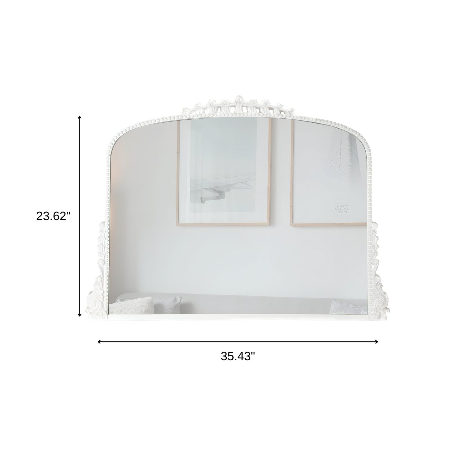 White Arch Framed Accent Mirror