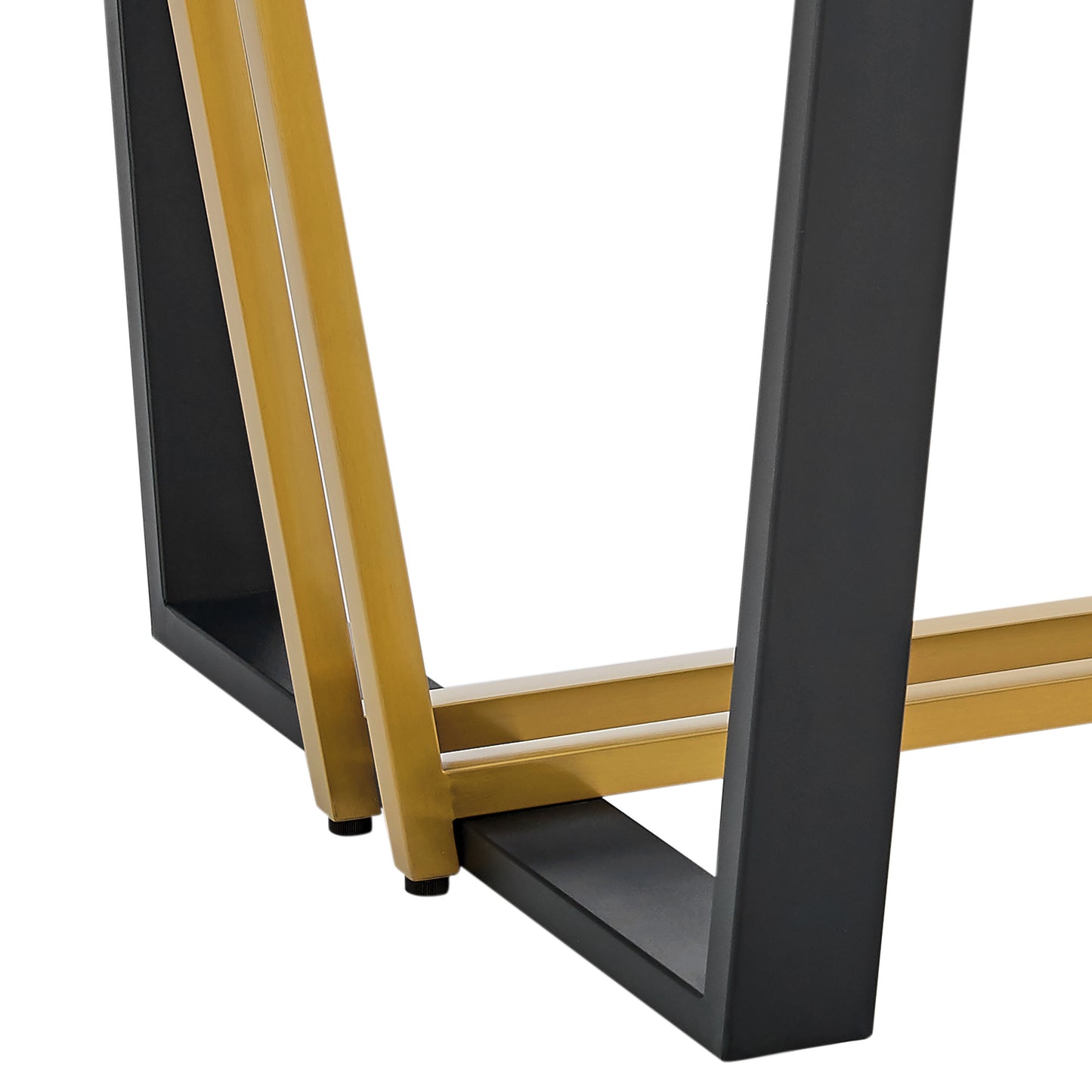 Clear And Gold Glass And Iron Sled Base Dining Table