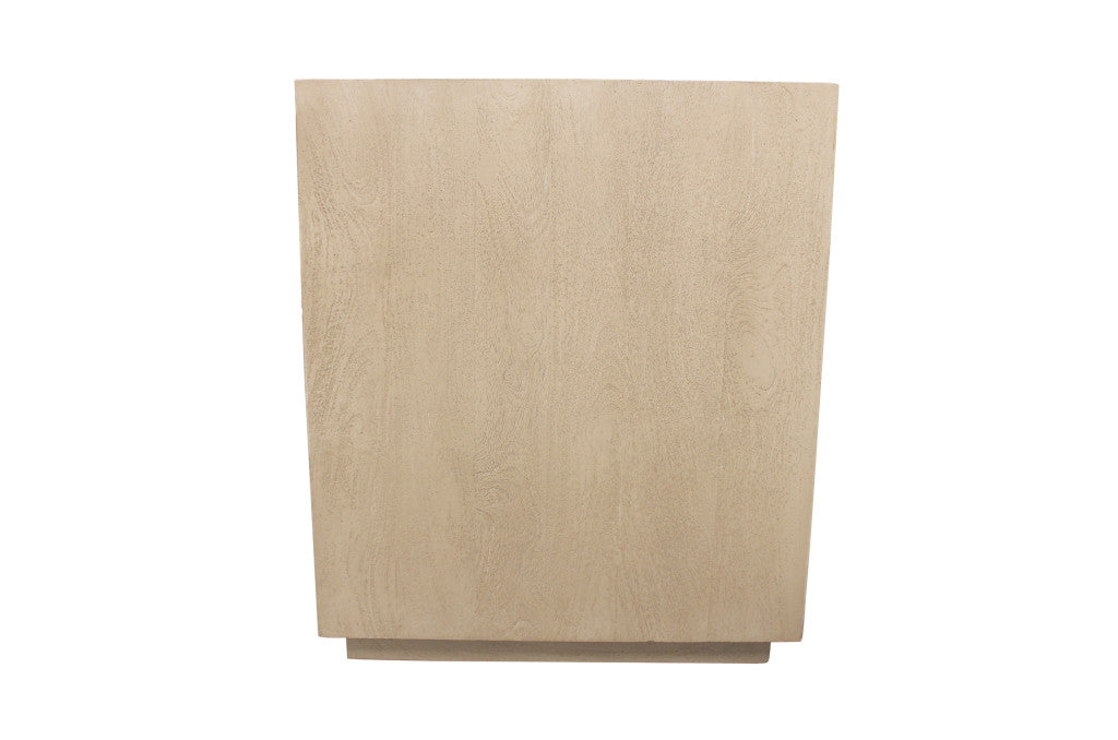 Natural Three Drawer Solid Wood Nightstand