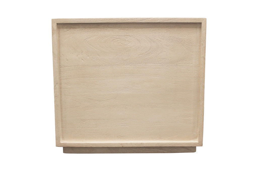 Natural Three Drawer Wide Wood Nightstand