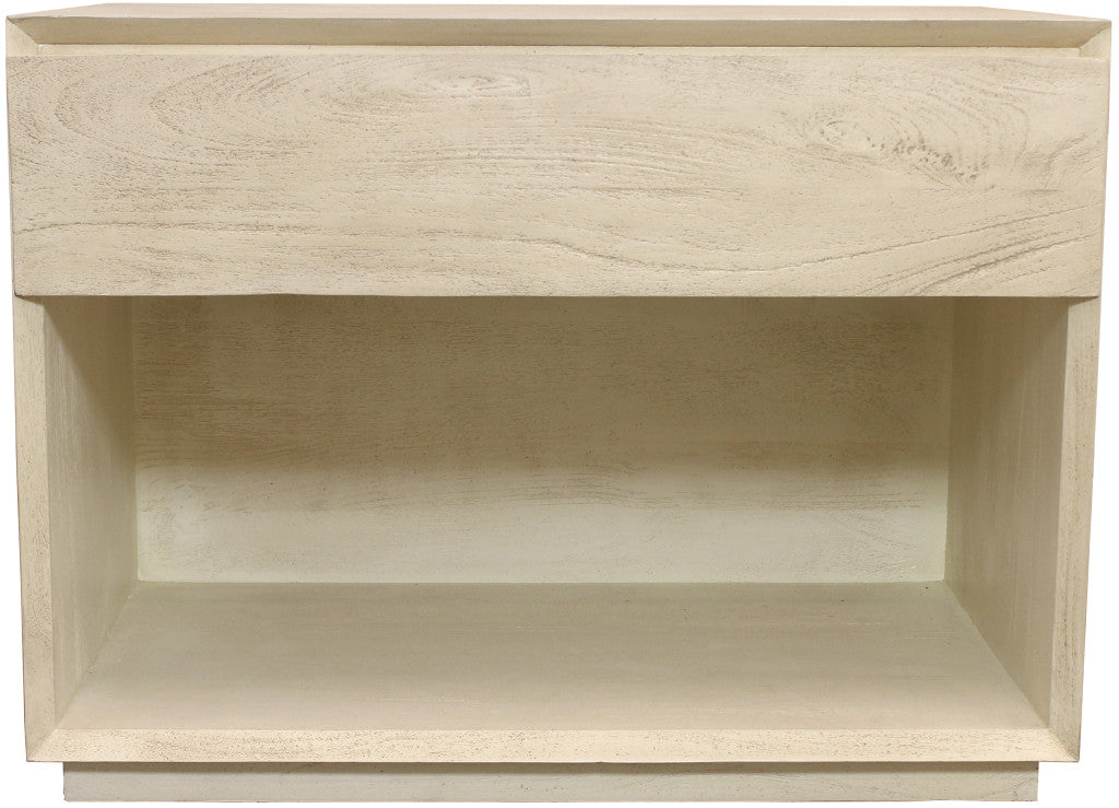 Natural One Drawer Solid Wood Nightstand