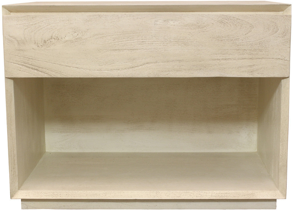 Natural One Drawer Solid Wood Nightstand