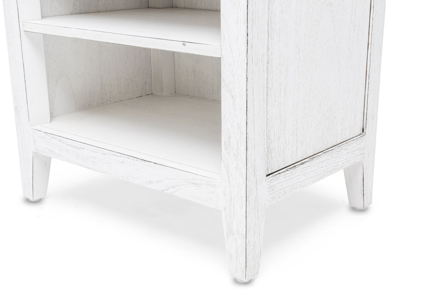 Natural & White Solid Wood 1 Drawer Nightstand
