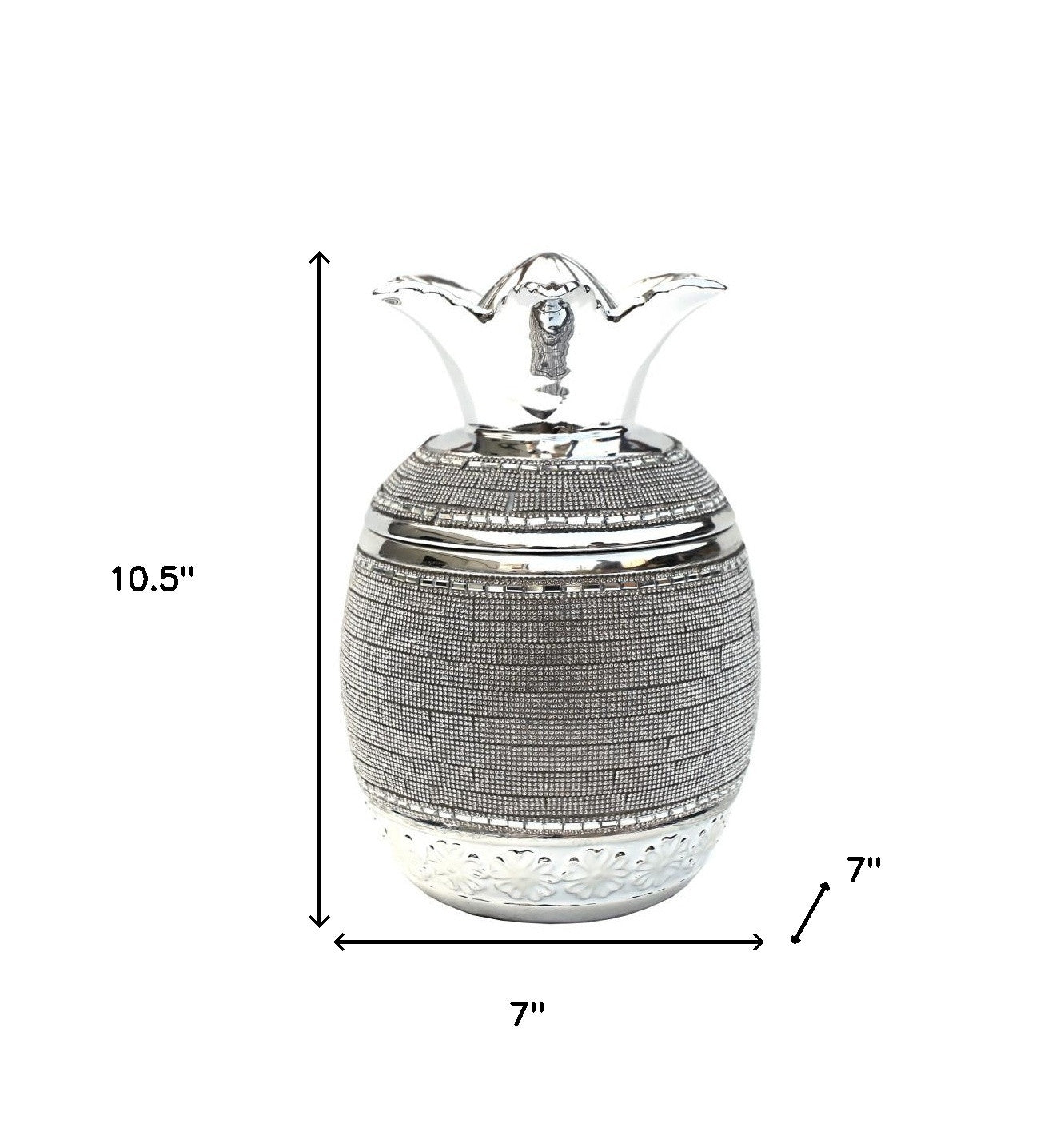 Silver Plated Ceramic Pineapple Lidded Bowl